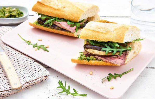 Roastbeef-Auberginen-Sandwich