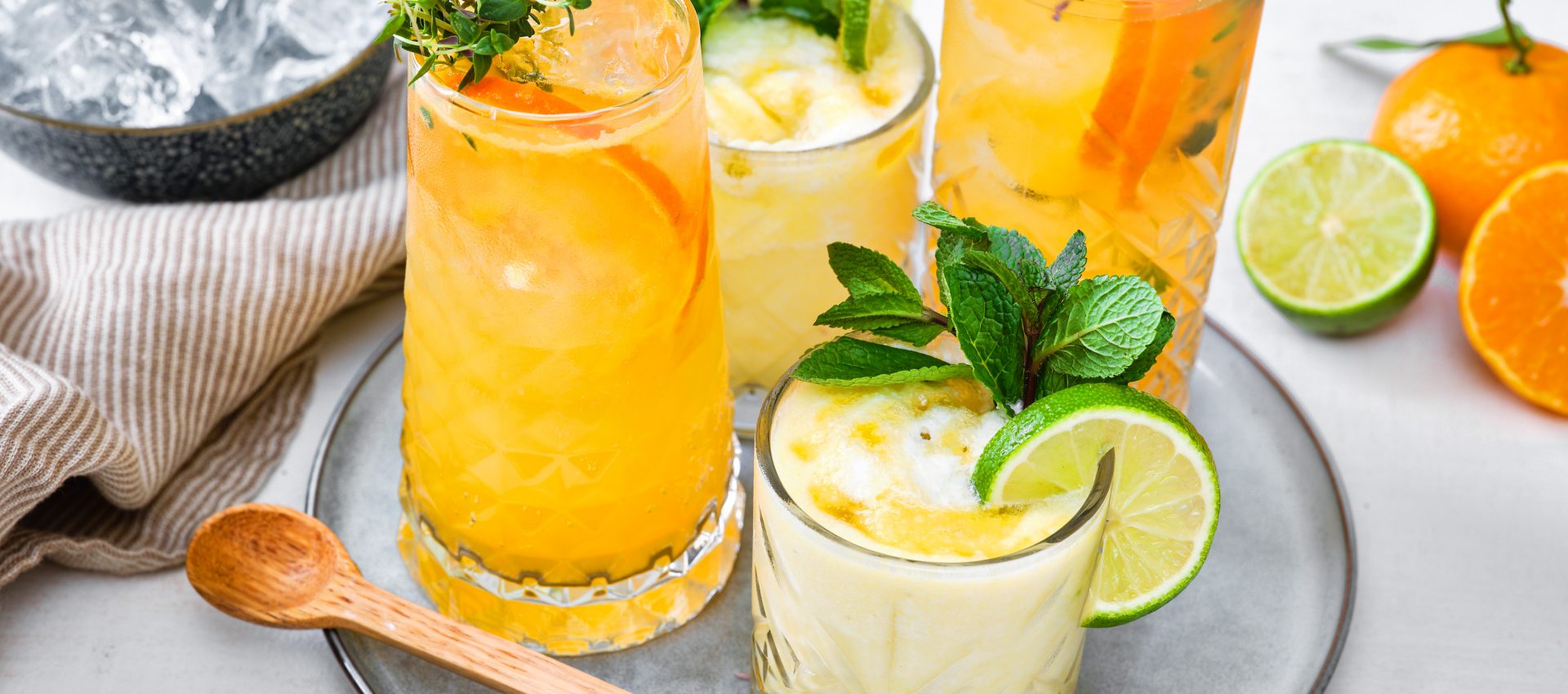 Ananas-Kokos-Mocktail – Thymian-Mandarine-Mocktail – Apéro