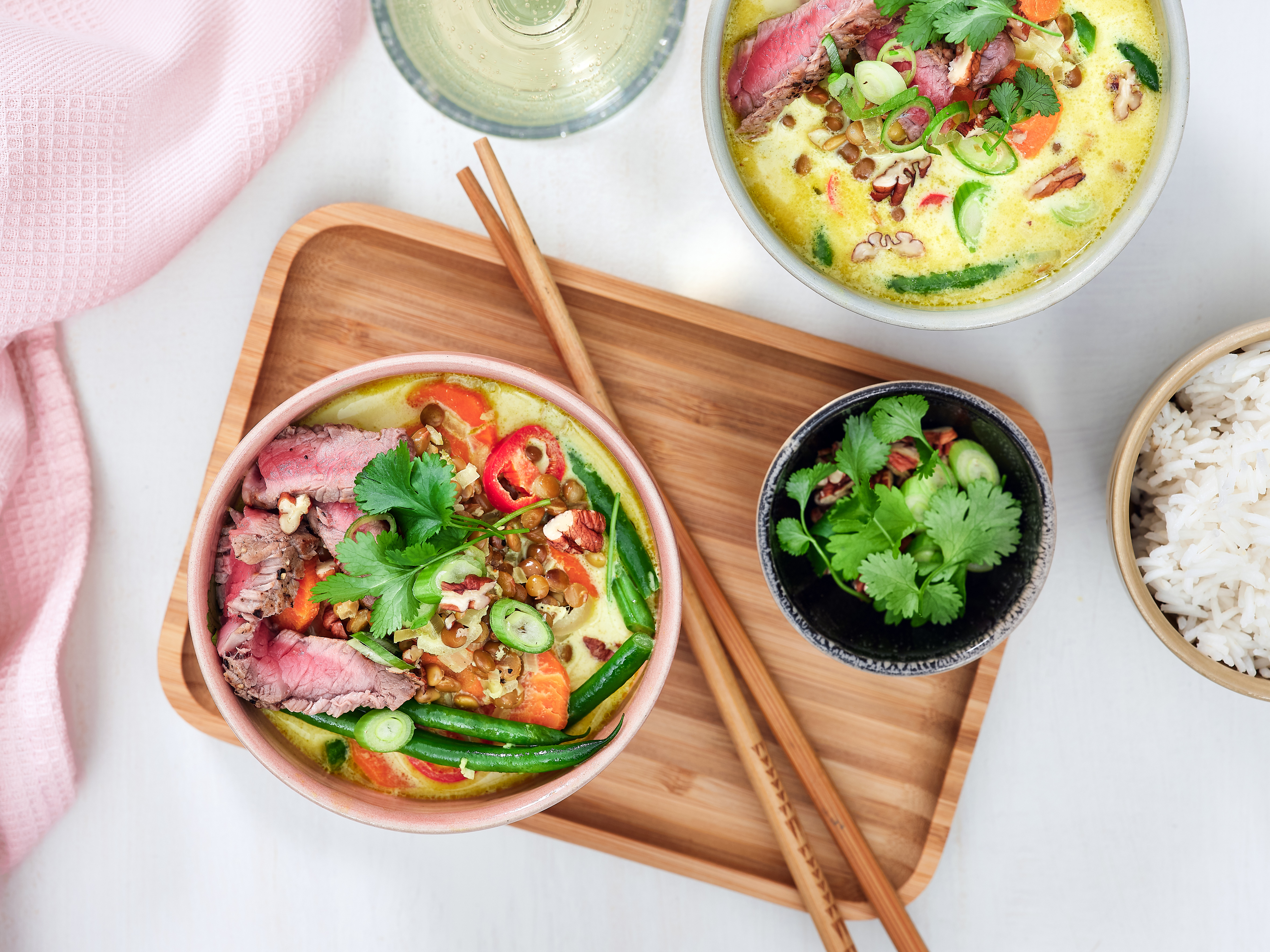 Thai-Curry mit Rindfleisch und Linsen – Apéro
